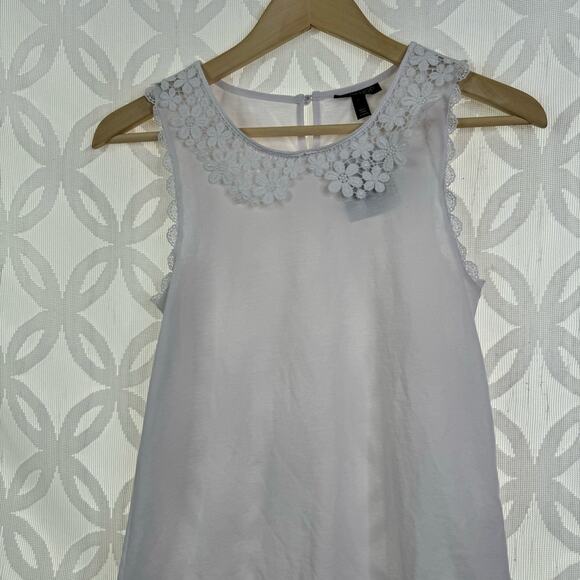 Topshop Lace Collar spring white top size 2 NWT - Picture 4 of 7